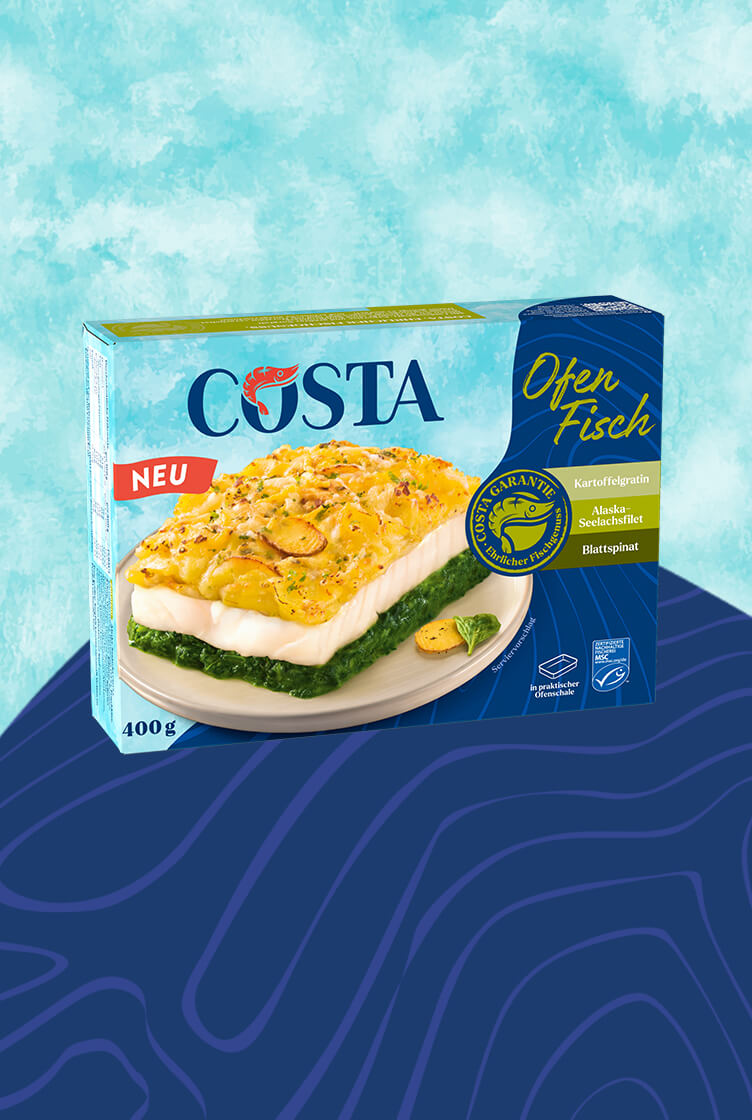 Ofenfisch Kartoffelgratin Blattspinat